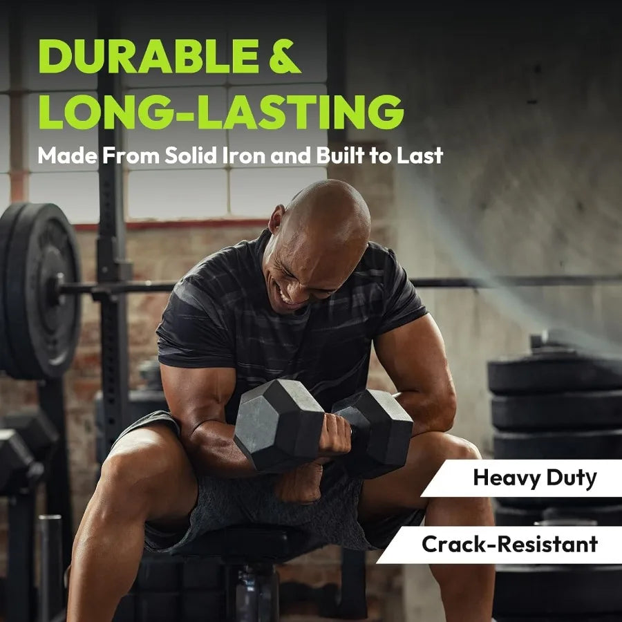 Hex Dumbbell Sets with Rack