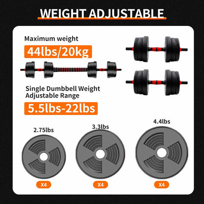 Adjustable Dumbbell to Barbell