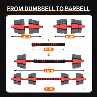 Adjustable Dumbbell to Barbell