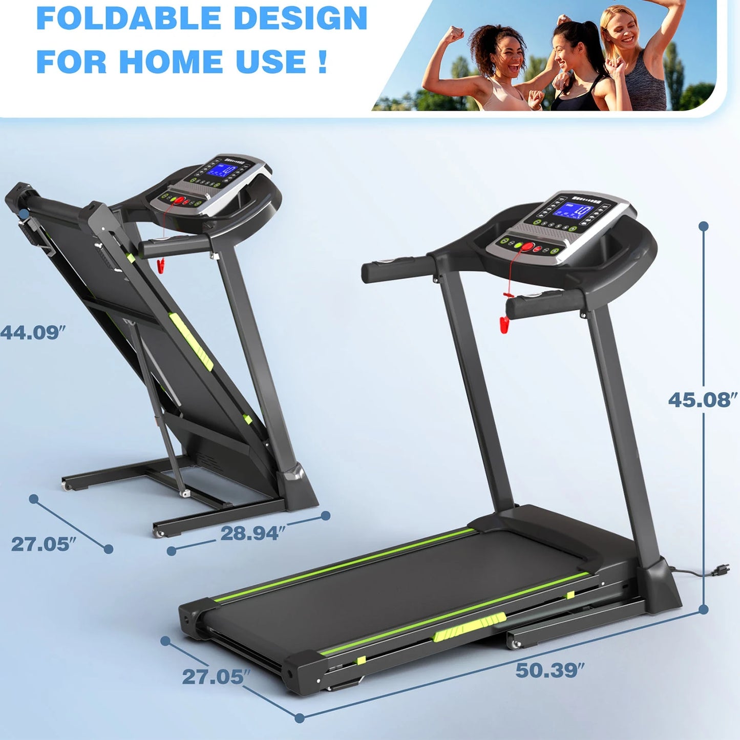 Portable Foldable Incline Treadmill