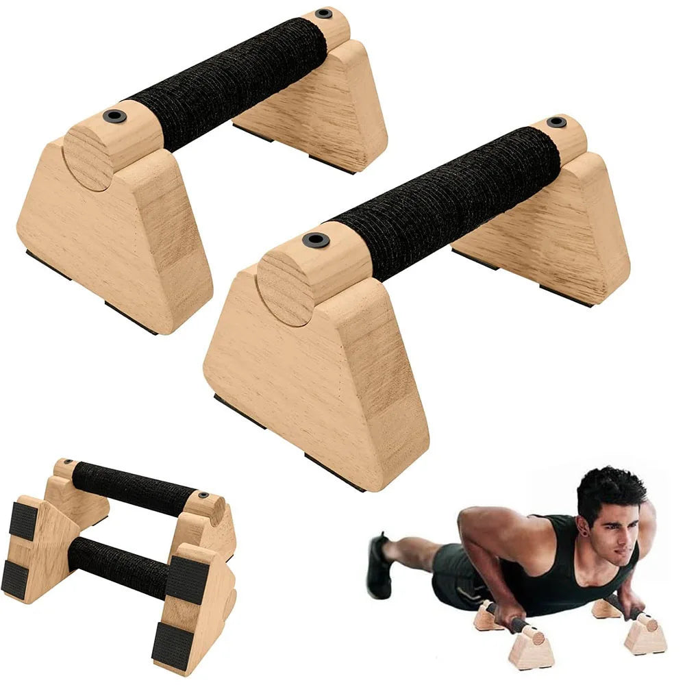 Pair Wooden Push Up Bar