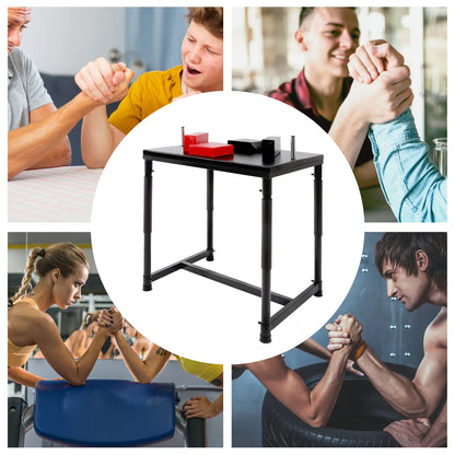 Professional Arm Wrestling Table, Adjustable Arm Wrestling Battle Table w/ Handles Elbow Pads&Winning Pads, Standard Wrist Stand