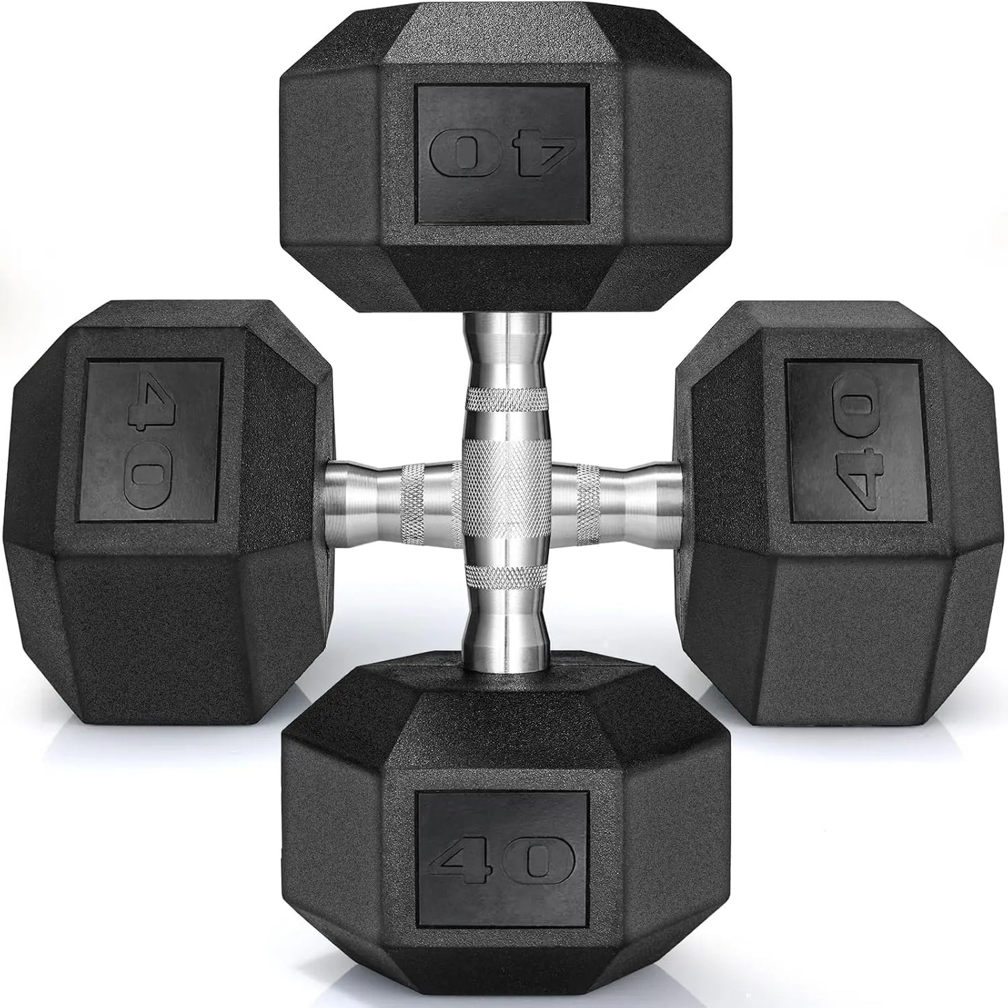 Rubber Hex Dumbbell Set
