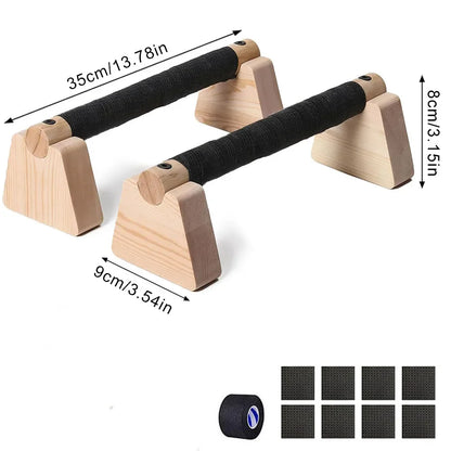 Pair Wooden Push Up Bar
