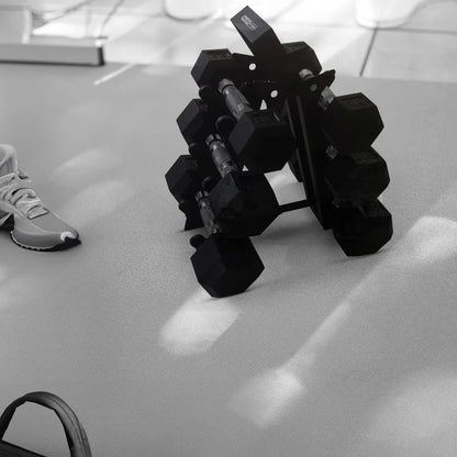 Hexagonal Dumbbell Set with  Rack