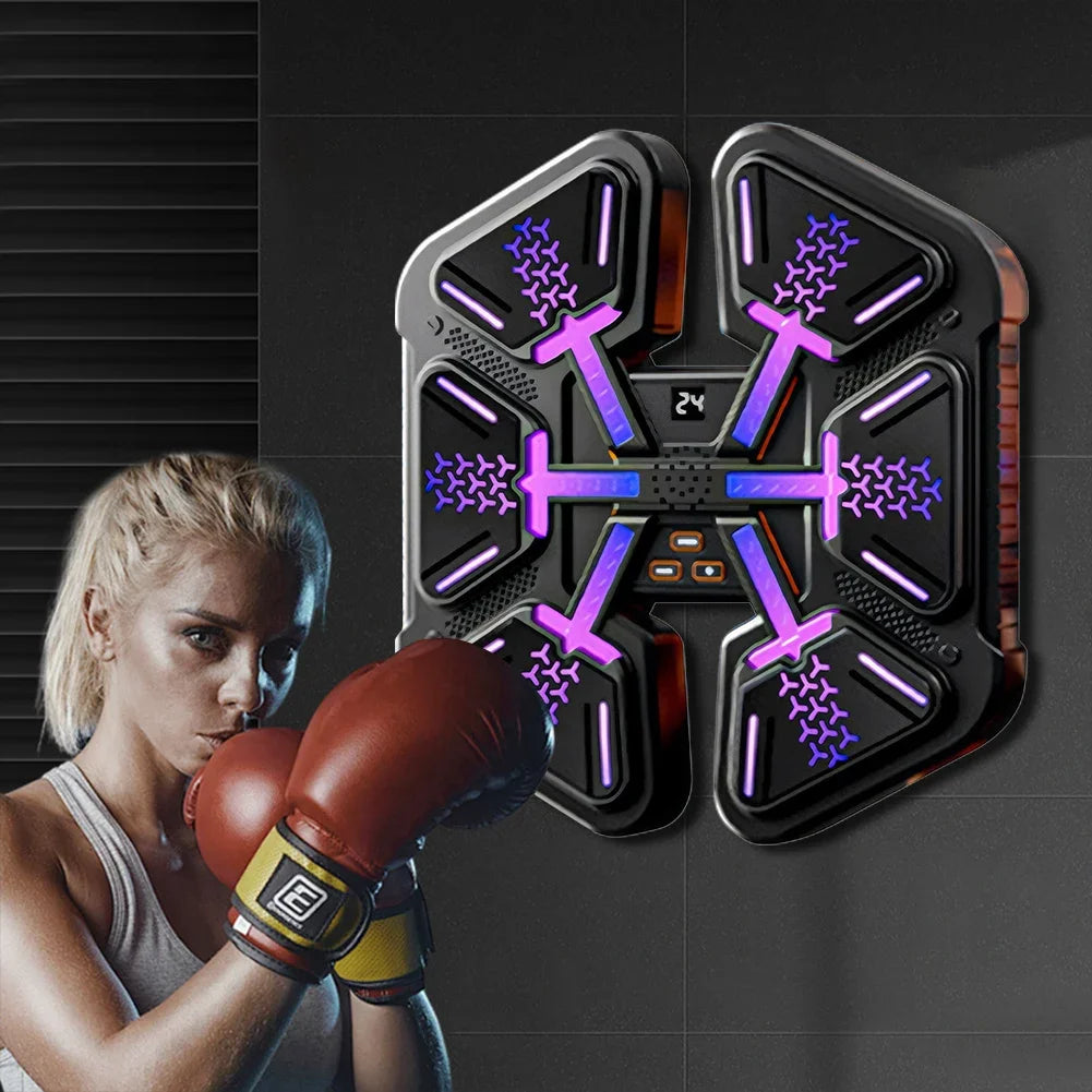 Smart Bluetooth Music Boxing Machine Boxing Wall Target Adjustable Speed Dynamic Light Boxing Machine Wall-Mounted for Adults