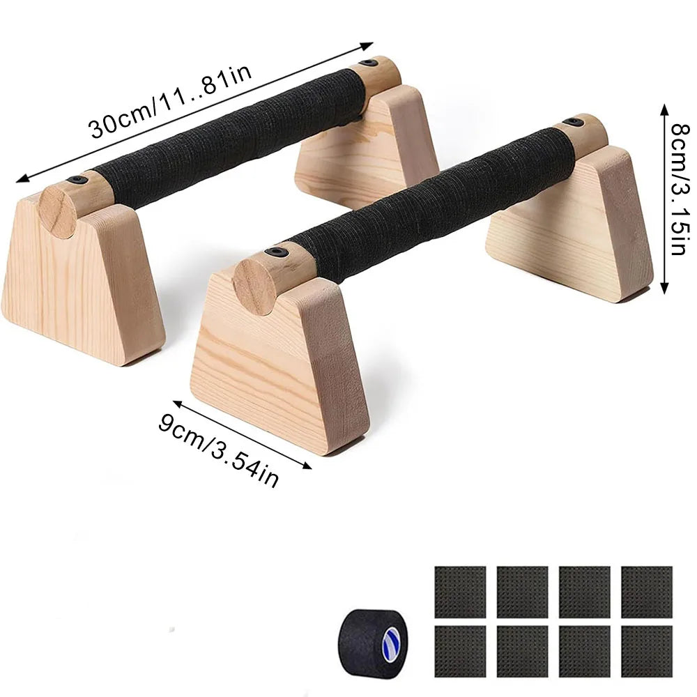 Pair Wooden Push Up Bar