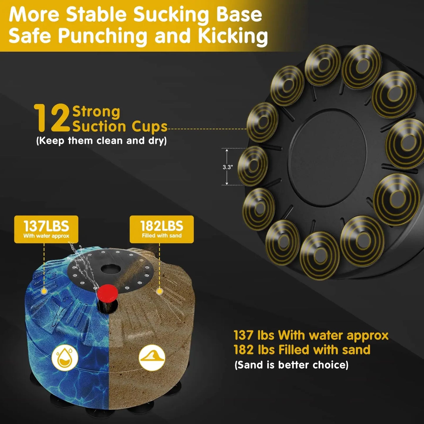 Standing boxing post with gloves