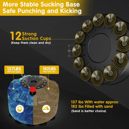 Standing boxing post with gloves