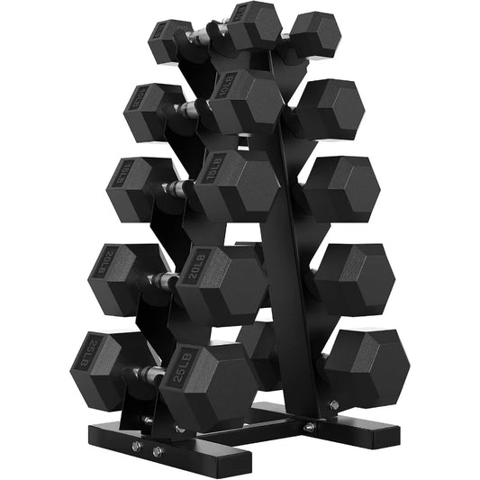 Hex Dumbbell Sets with Rack