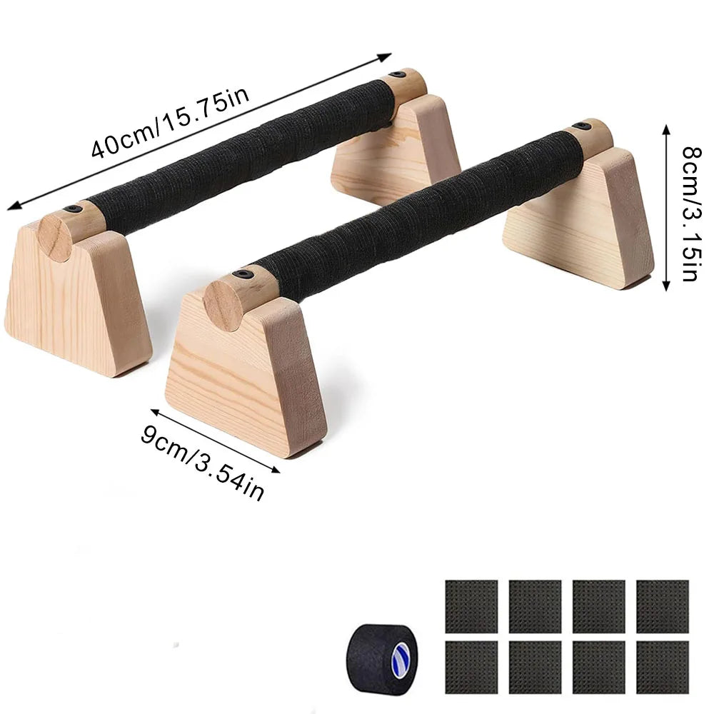 Pair Wooden Push Up Bar
