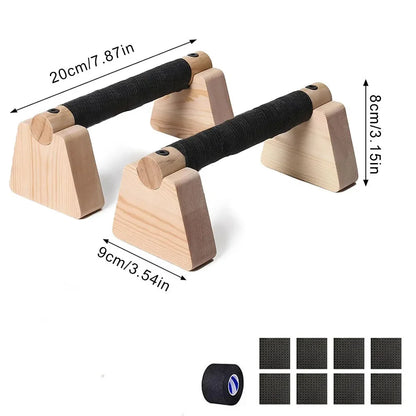 Pair Wooden Push Up Bar