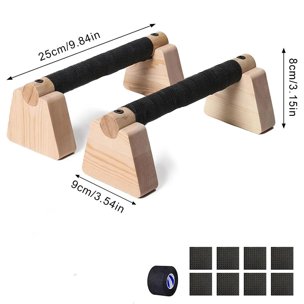 Pair Wooden Push Up Bar