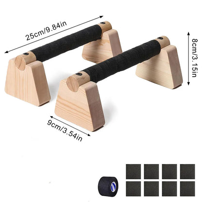 Pair Wooden Push Up Bar