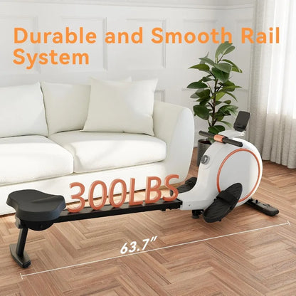 Magnetic Rowing Machine Home Fitness Solution: with 32 Resistance Levels Quiet Operation and 300LBS Weight Capacity Featuring L