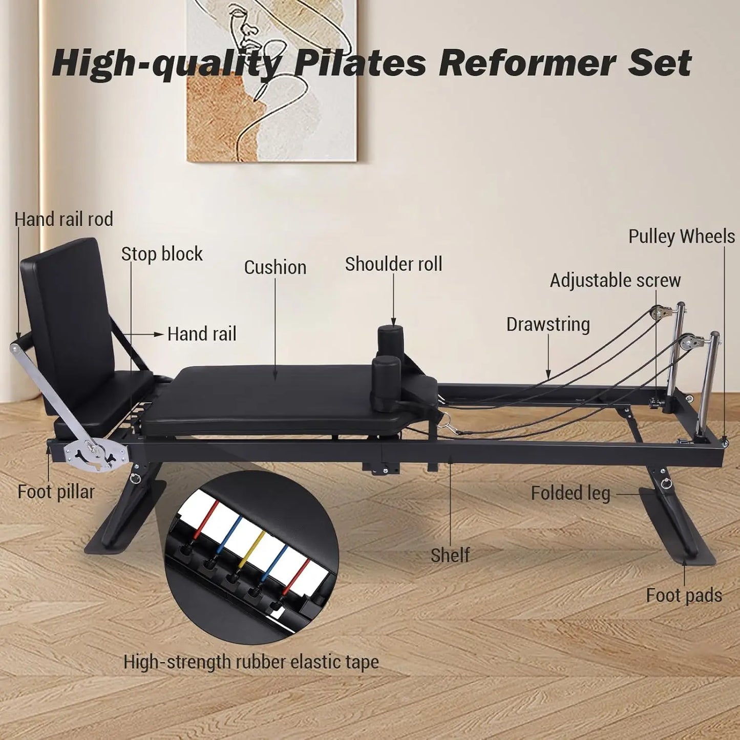 Pilates Machine with Adjustable Reformer