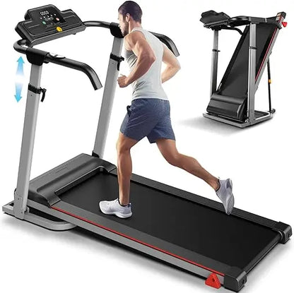 High-Capacity 3.5HP Treadmill with 350lbs Weight Limit, 3-Level Incline, Foldable and Adjustable Height for Home Fitness