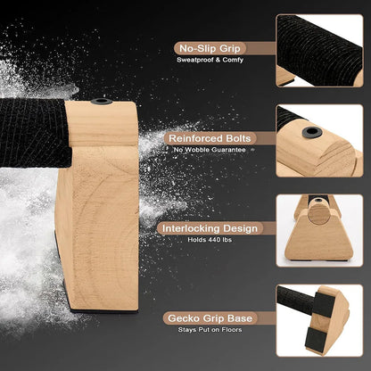 Pair Wooden Push Up Bar