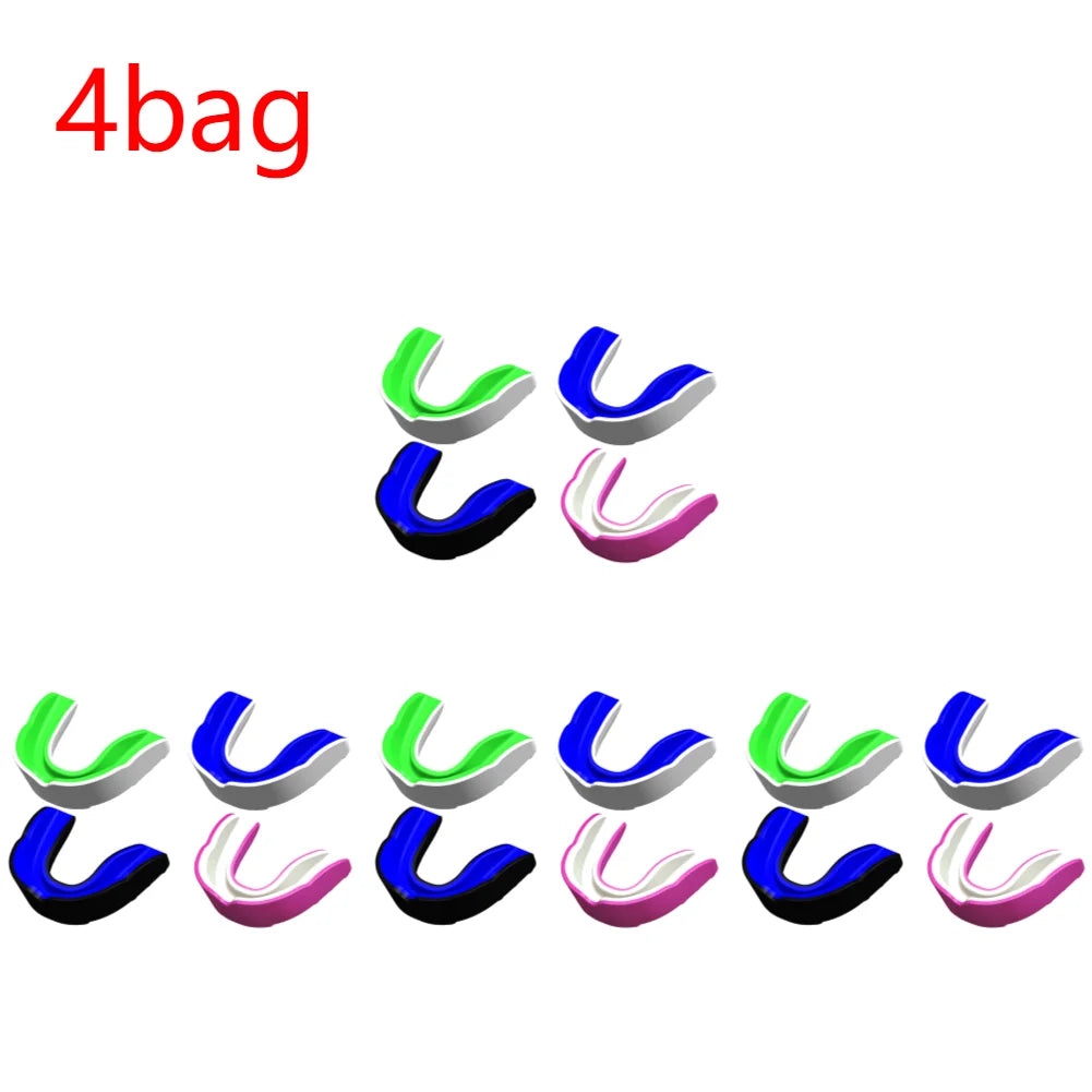 4PCS/bag Mouth Guard Boxing Training Mouthguards for Taekwondo Wrestling Fighting Teeth Protector Sports Football Accessories