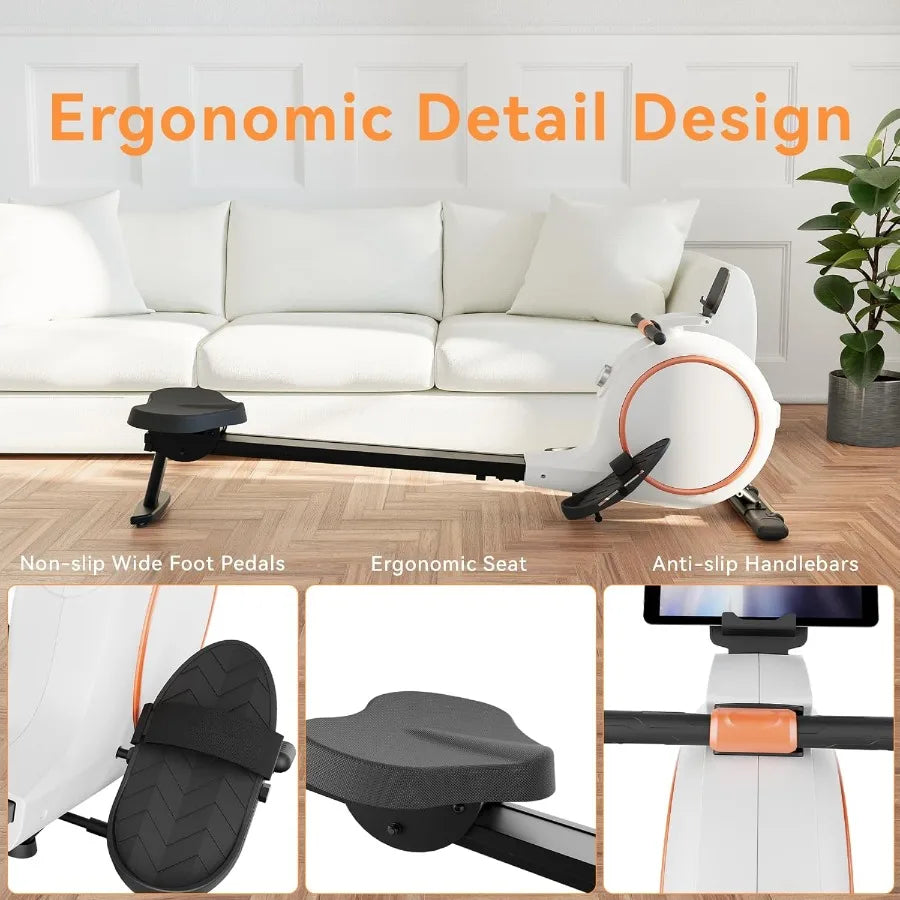 Magnetic Rowing Machine Home Fitness Solution: with 32 Resistance Levels Quiet Operation and 300LBS Weight Capacity Featuring L