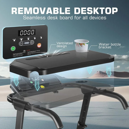High-Capacity 3.5HP Treadmill with 350lbs Weight Limit, 3-Level Incline, Foldable and Adjustable Height for Home Fitness