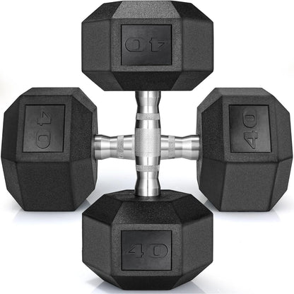 Rubber Hex Dumbbell Set